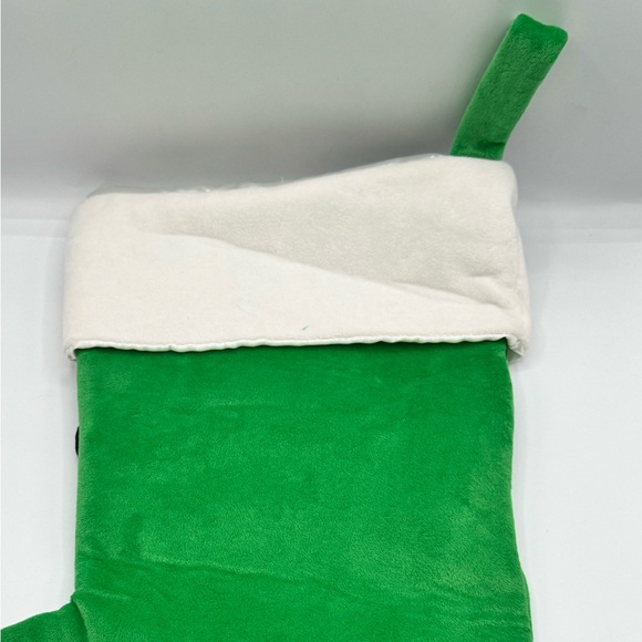 Disney Christmas Mickey Mouse Green Velour Velvet Plush Cuff Stitching Stocking - Picture 6 of 9